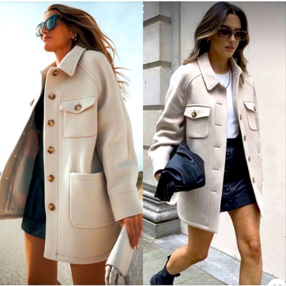 Sezane joe coat blue checks size 36 - Picture 3 of 7